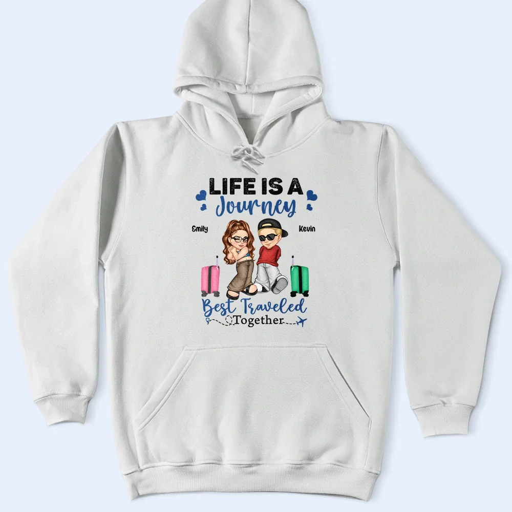 Travel Partners For Life Y2K Couple - Personalized T Shirt - Image 4