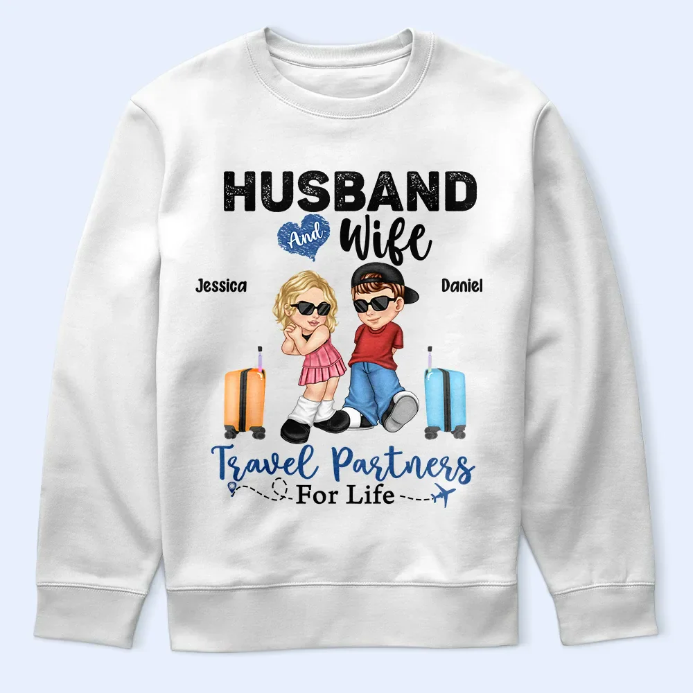 Travel Partners For Life Y2K Couple - Personalized T Shirt - Image 5