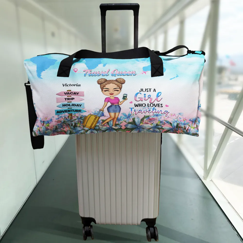 Travel Queen Living My Best Life - Personalized Duffle Bag - Image 2