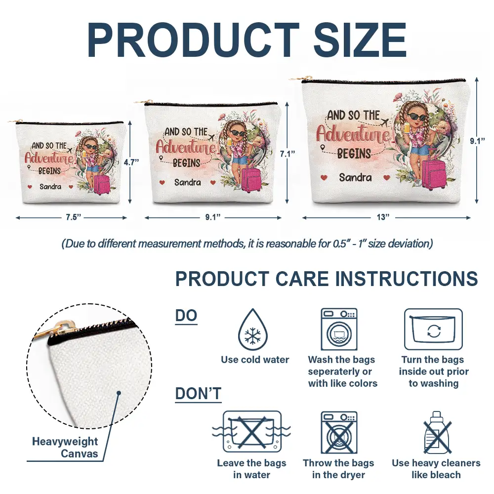 Travel The World - Personalized Cosmetic Bag - Image 6