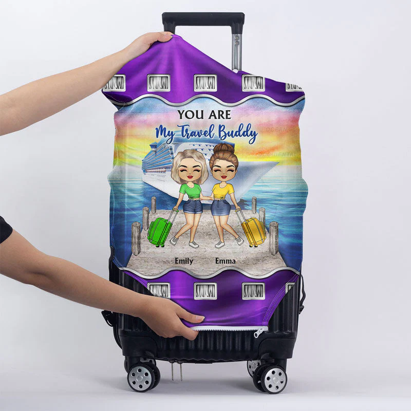 Traveling Best Friends Life Is Better On A Cruise With Best Friends - Gift For BFF, Sisters - Personalized Custom Luggage Cover - Image 5