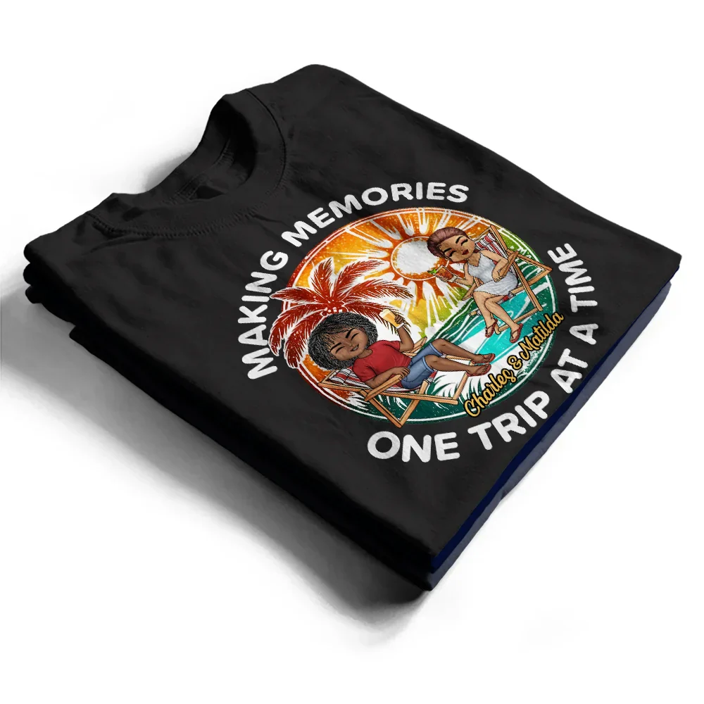 Traveling Couple Making Memories One Trip At A Time - Personalized T Shirt - Image 2