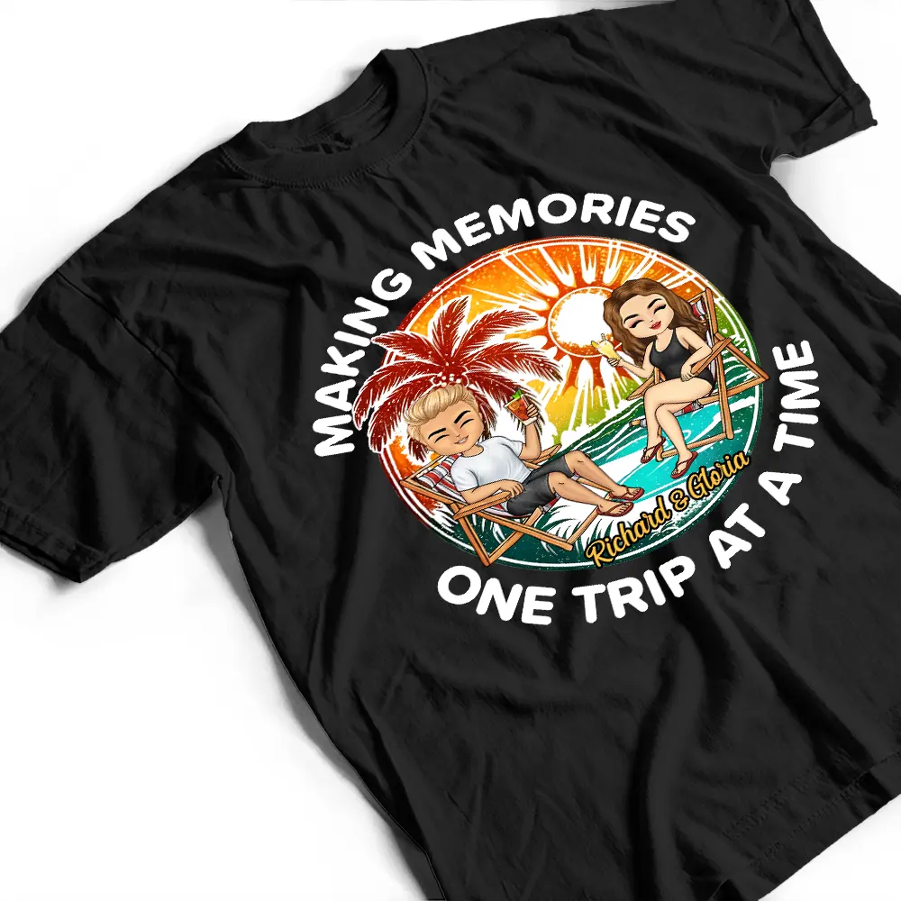 Traveling Couple Making Memories One Trip At A Time - Personalized T Shirt - Image 3