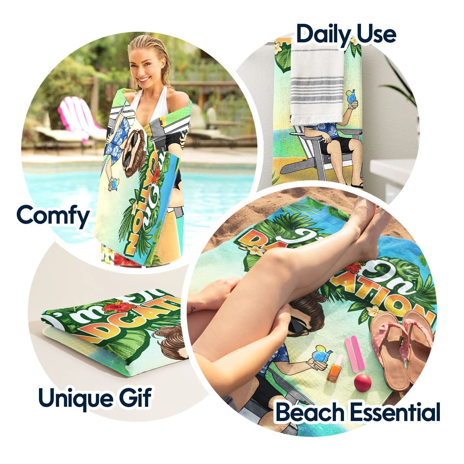 Traveling On Dadcation - Gift For Father - Personalized Custom Beach Towel - Image 5