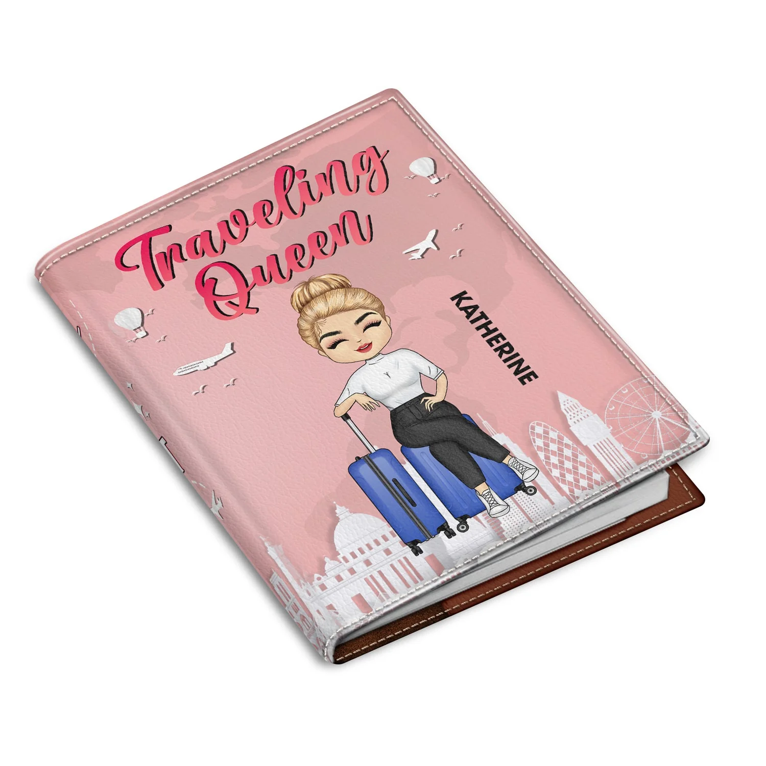 Traveling Queen Classy Sassy - Gift For Yourself, Gift For Travel Lovers - Personalized Custom Passport Cover, Passport Holder - Image 2