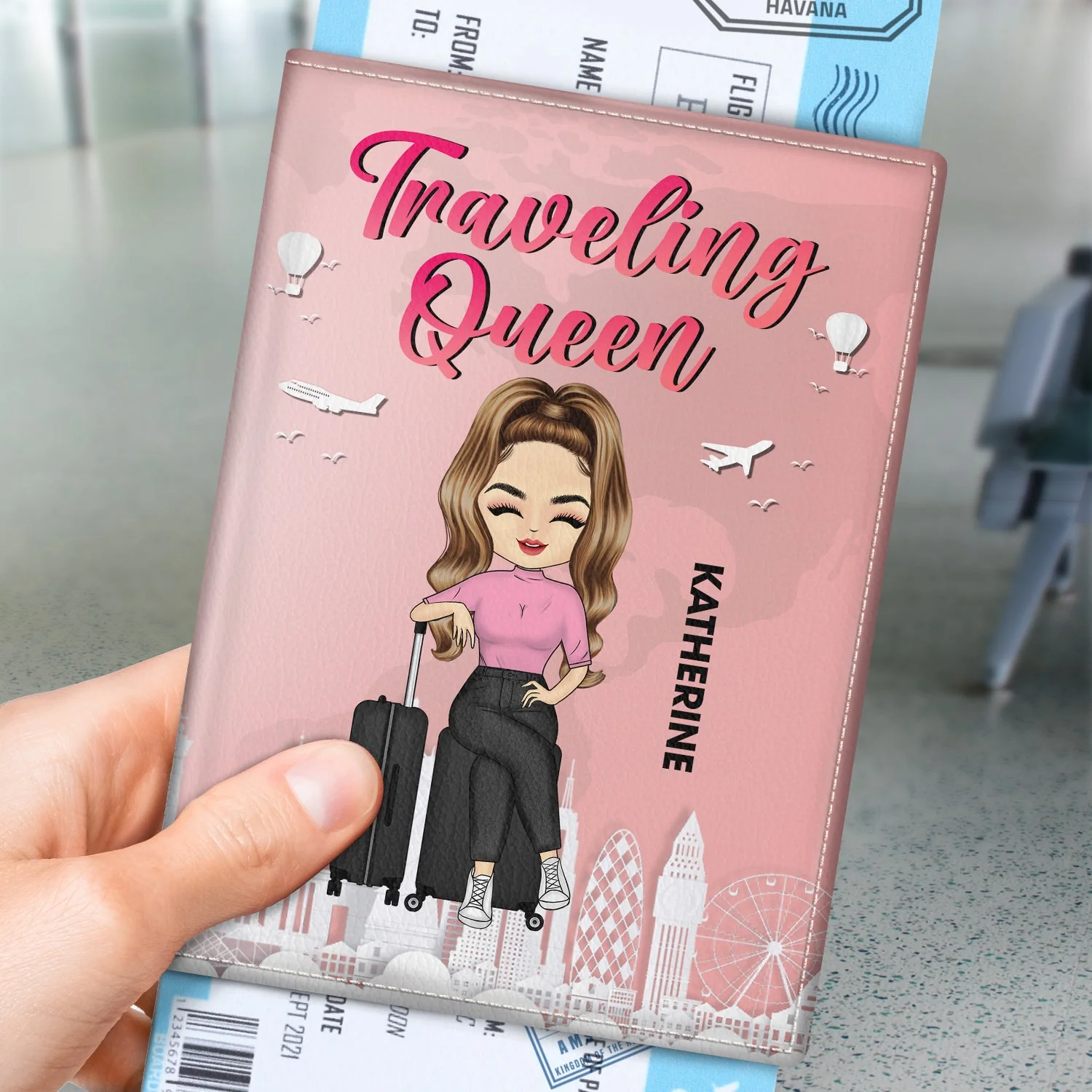 Traveling Queen Classy Sassy - Gift For Yourself, Gift For Travel Lovers - Personalized Custom Passport Cover, Passport Holder - Image 3