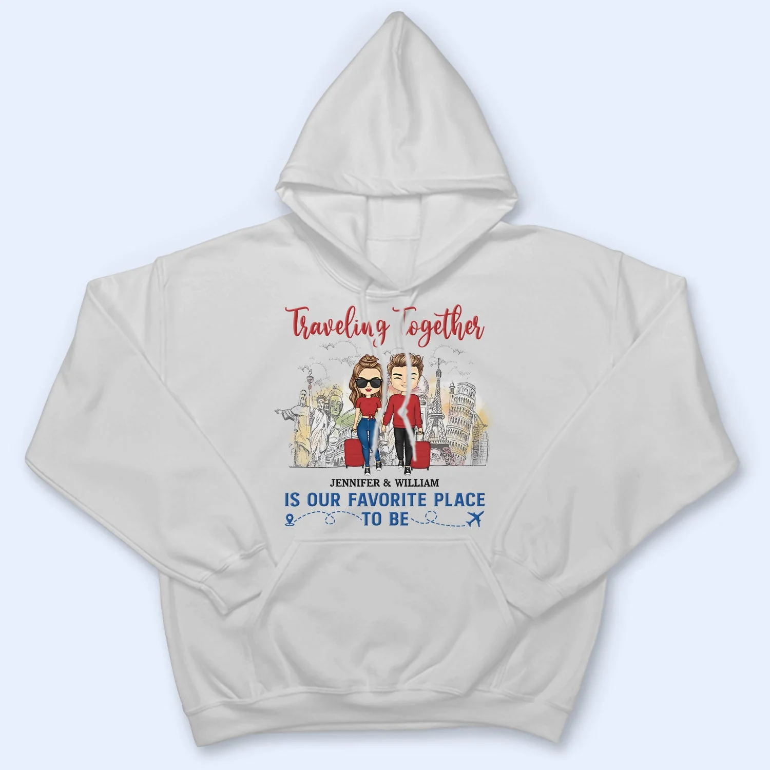 Traveling Together Is Our Favorite Place To Be - Couple Gift - Personalized Custom T Shirt - Image 4