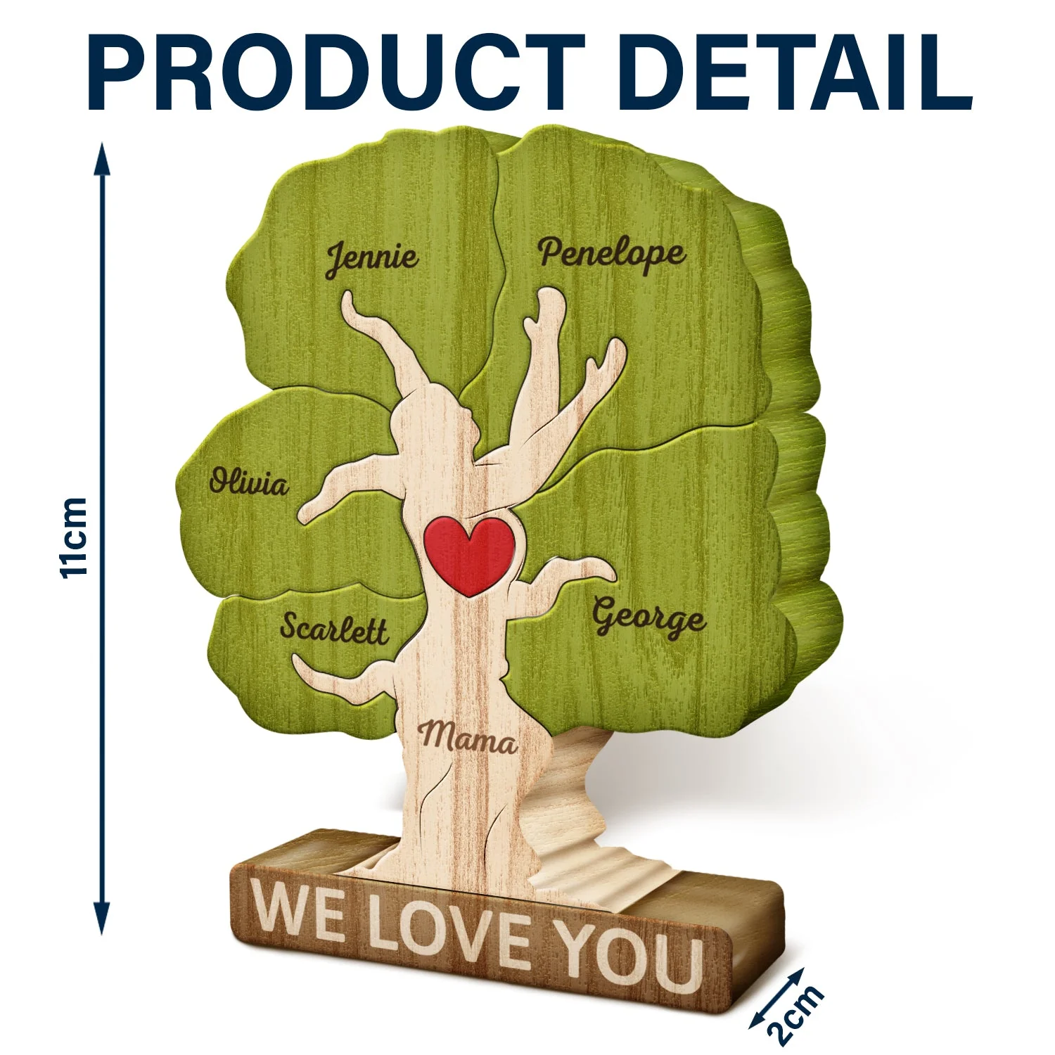 Tree Family - Gift For Mother, Father, Family - Personalized Custom Shaped Wooden Puzzle - Image 5