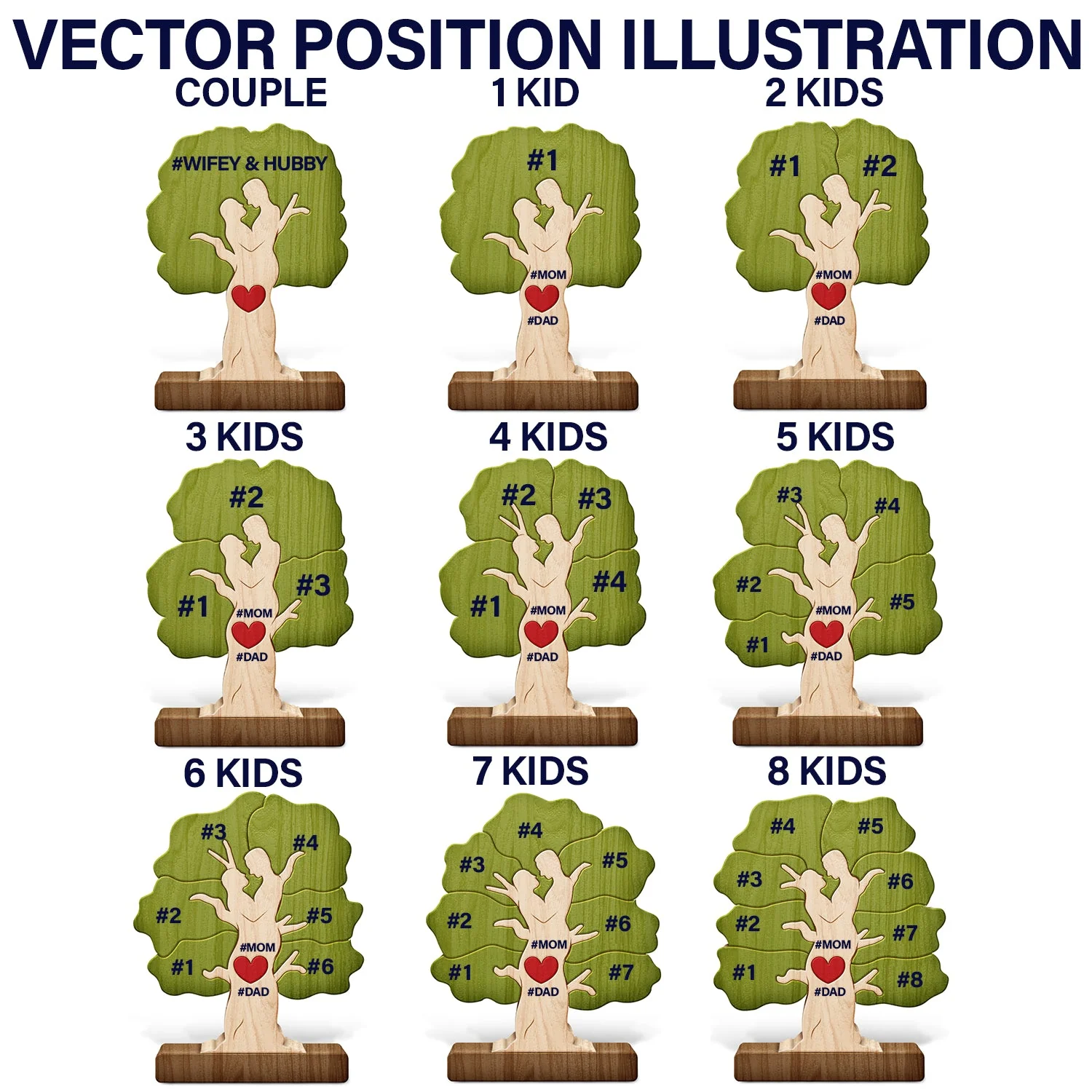 Tree Family - Gift For Mother, Father, Family - Personalized Custom Shaped Wooden Puzzle - Image 7