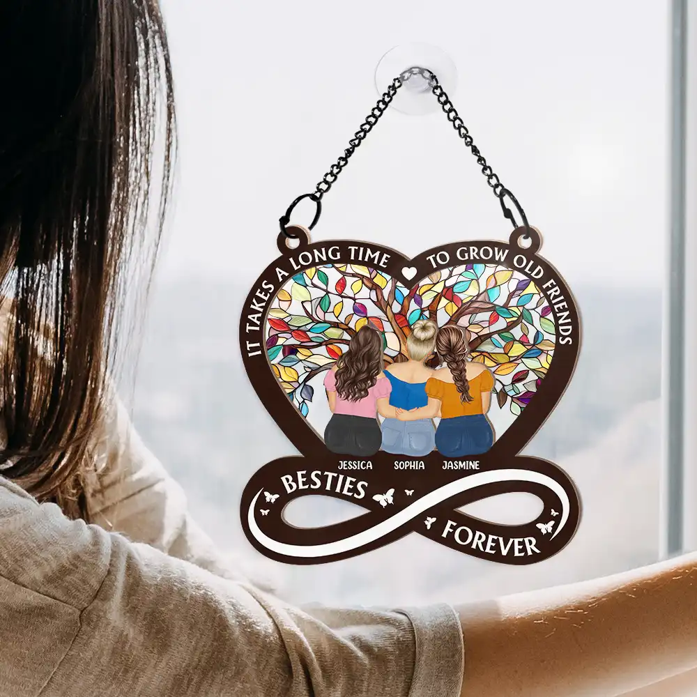 Tree Of Life It Takes A Long Time To Grow An Old Friend - Personalized Window Hanging Suncatcher Ornament - Image 4