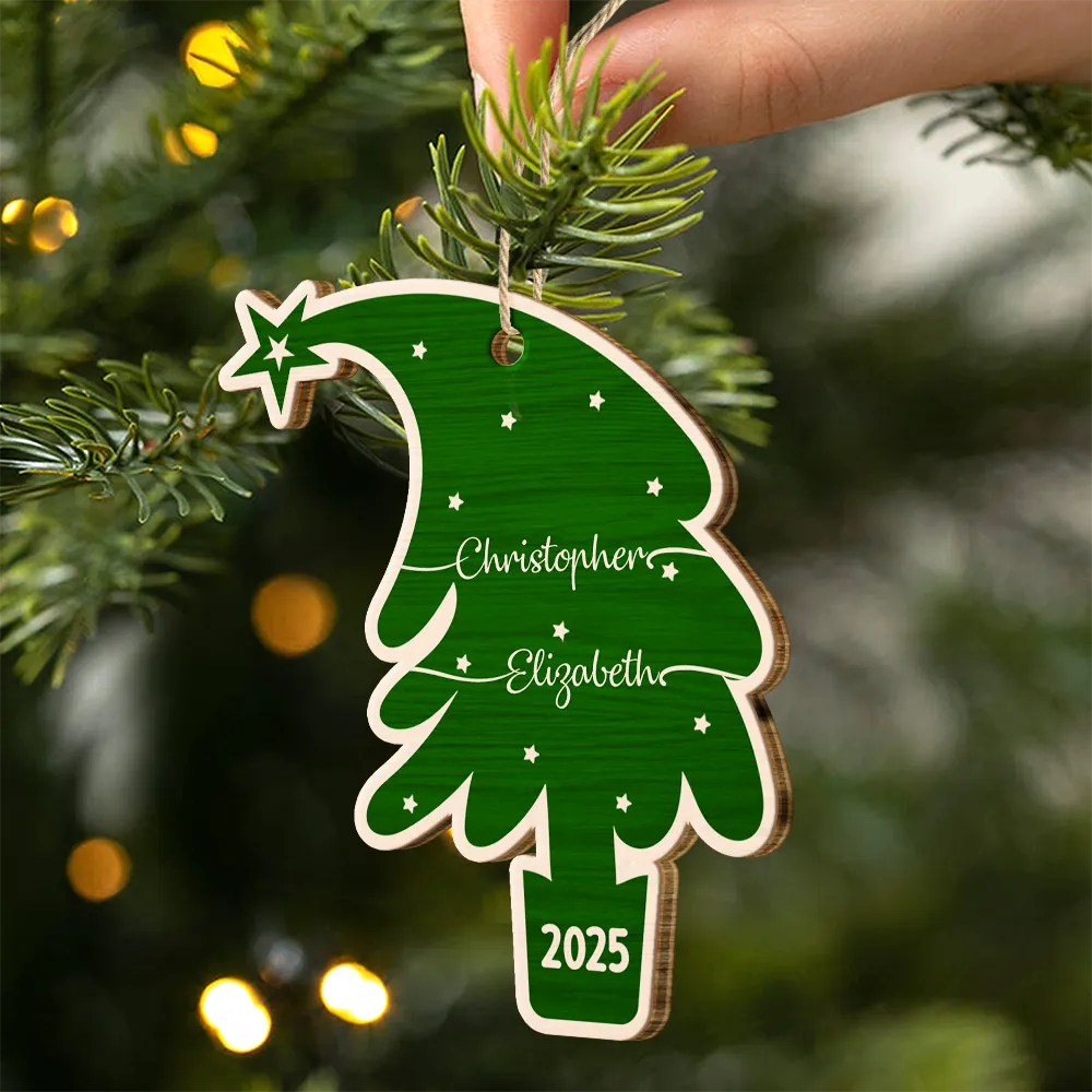 Tree With Family Names - Personalized Custom Shaped Wooden Ornament - Image 2