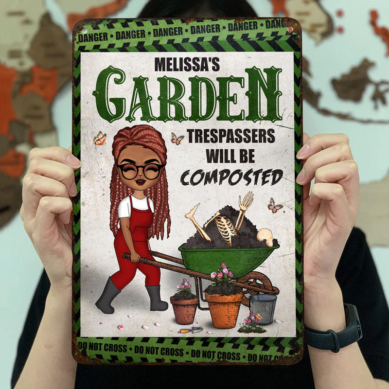 Trespassers Will Be Composted - Garden Decoration - Personalized Custom Classic Metal Signs - Image 3