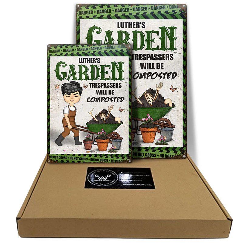 Trespassers Will Be Composted - Garden Decoration - Personalized Custom Classic Metal Signs - Image 5