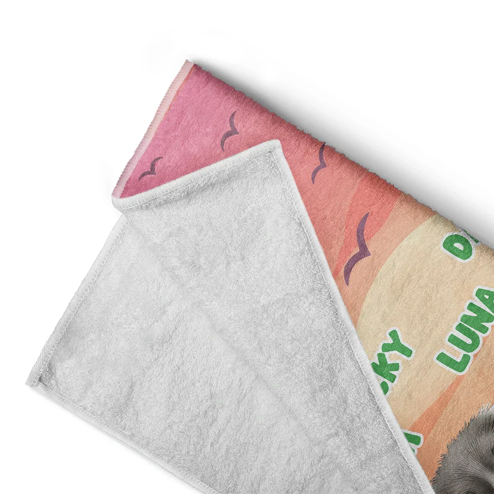 Tropical Dogs Make Life Better - Personalized Beach Towel - Image 4