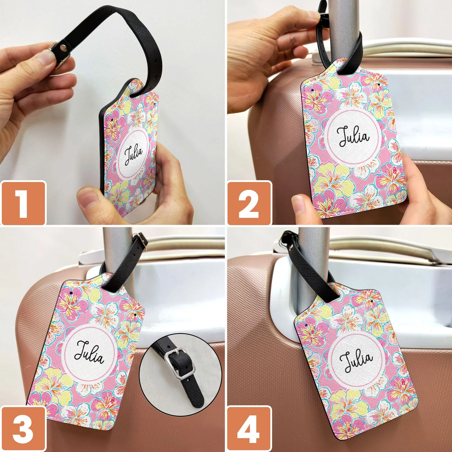 Tropical Name Tag - Gift For Traveling Lovers, Travelers - Personalized Luggage Tag - Image 6