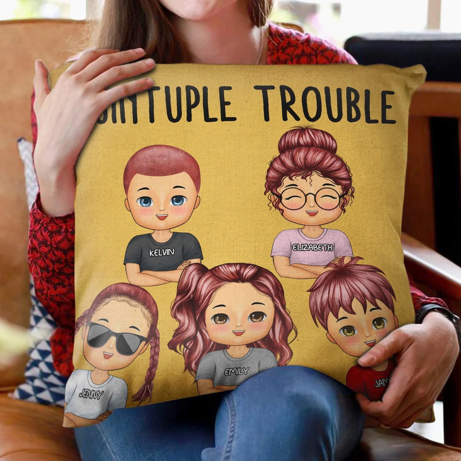 Trouble Maker - Birthday, Loving Gift For Daughter, Granddaughter, Son, Grandson, Kid, Grandkid, Family - Personalized Custom Pillow - Image 2