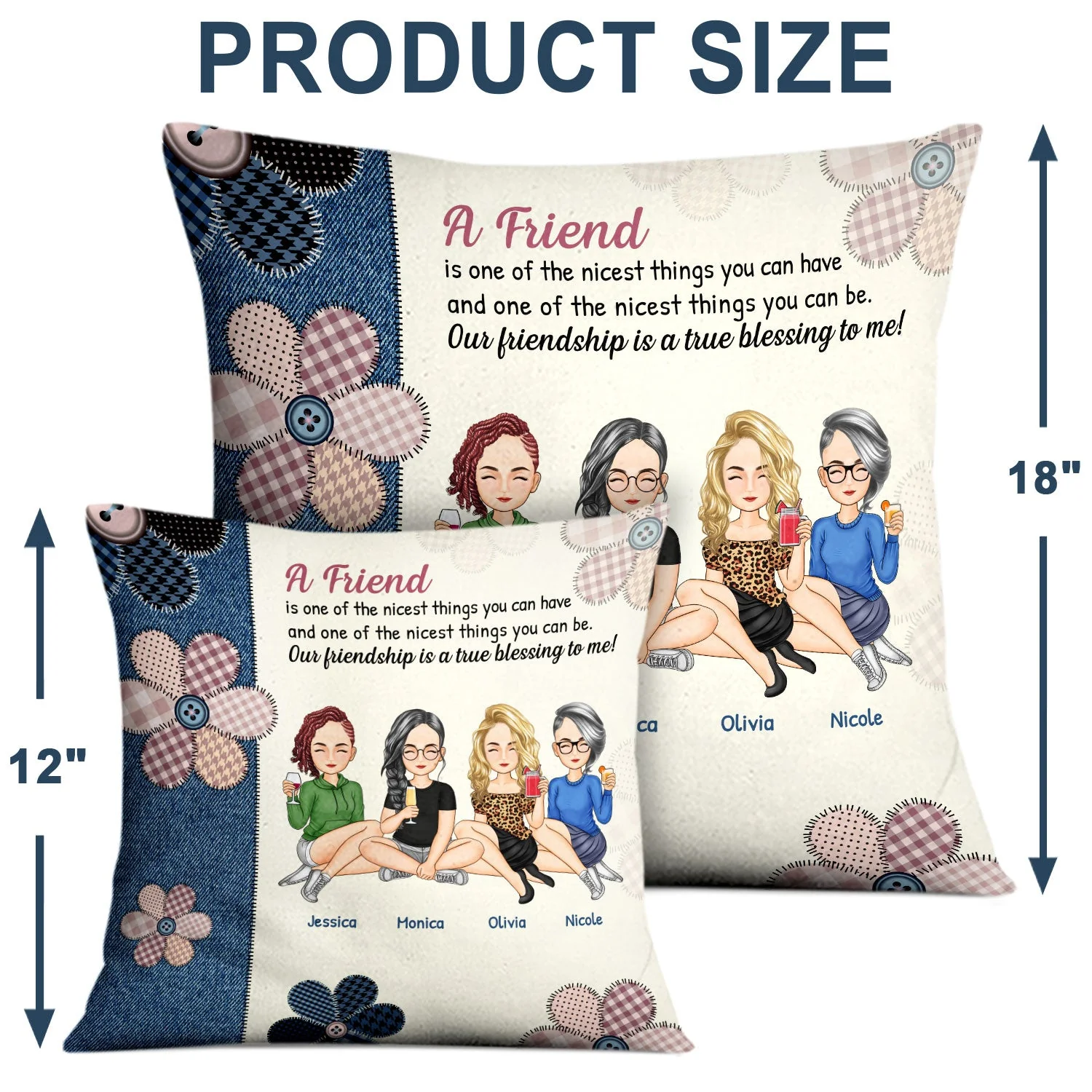 True Blessing To Me - Gift For Bestie - Personalized Pillow - Image 4