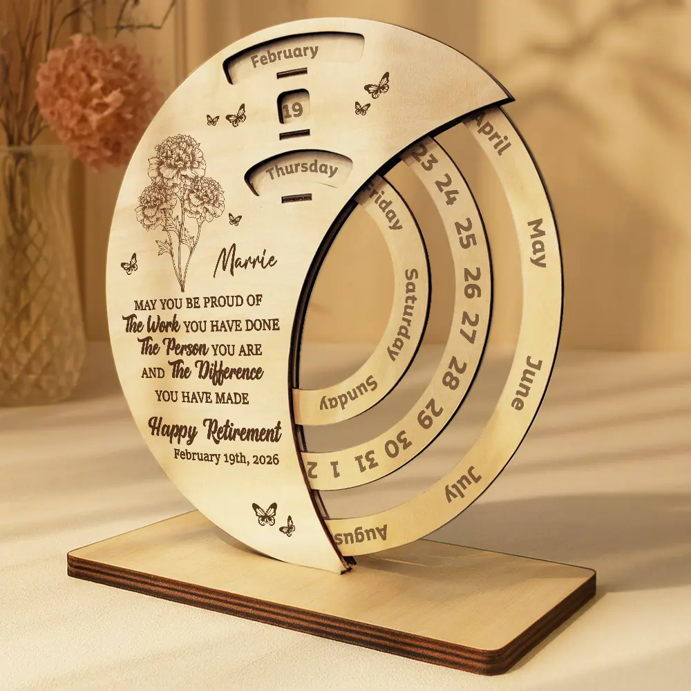 Truly Proud Of You Happy Retirement - Personalized Spinning Perpetual Desk Calendar - Image 3