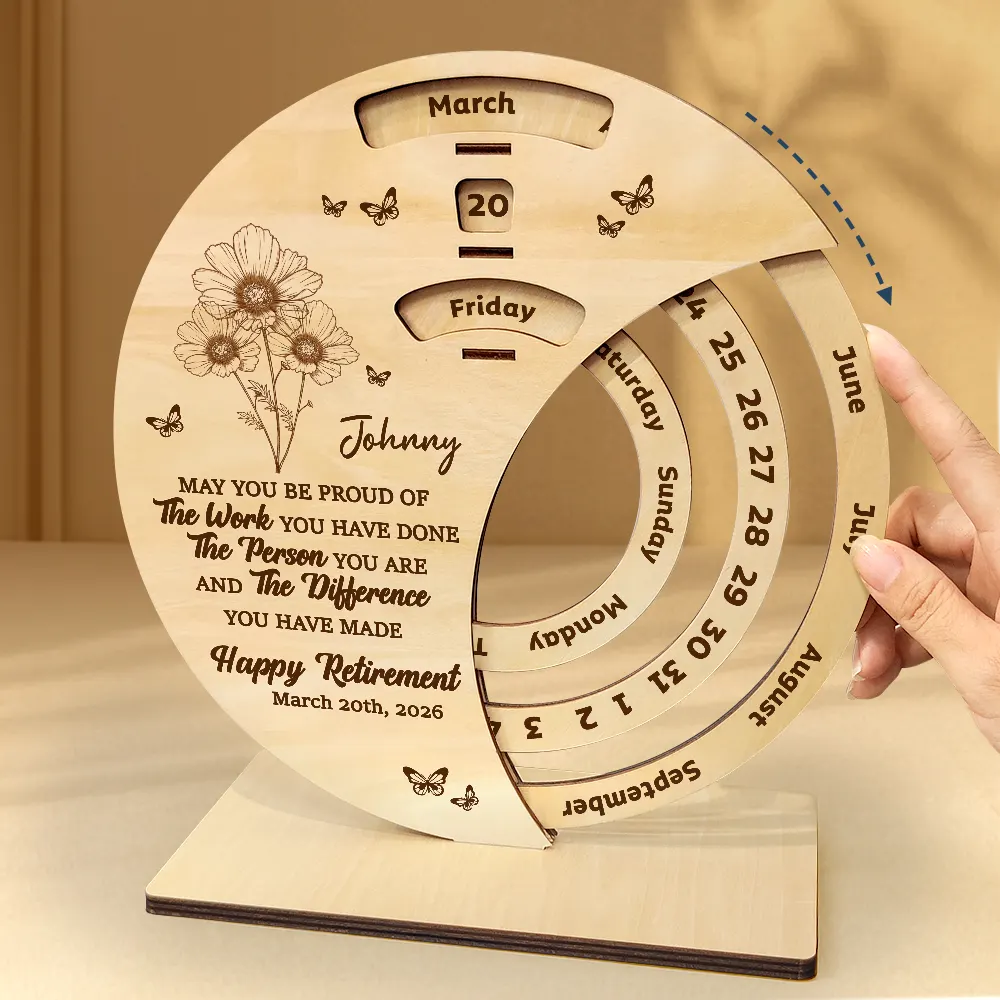 Truly Proud Of You Happy Retirement - Personalized Spinning Perpetual Desk Calendar - Image 4