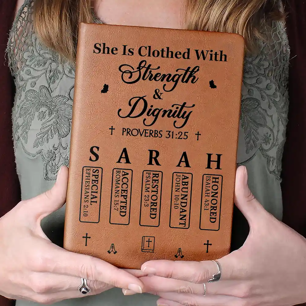 Trust In The Lord With All Your Heart - Personalized Leather Journal - Image 4
