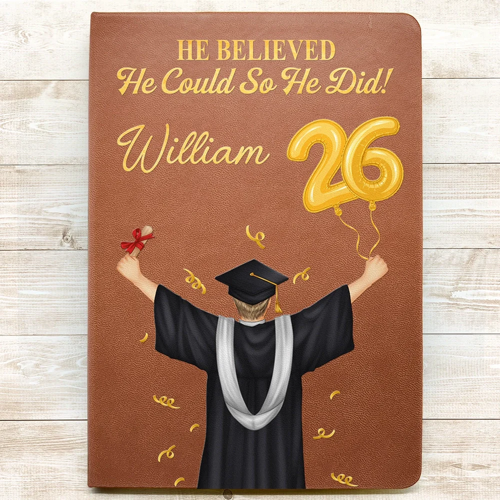 Trust The Next Chapter Congrats Graduate - Personalized Leather Journal - Image 3