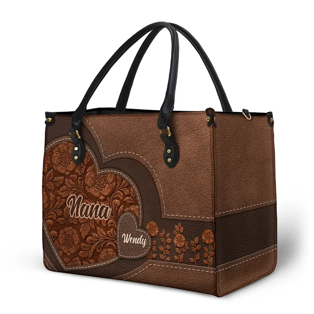Tudor Rose Little Sweethearts - Birthday, Loving Gift For Grandma And Mum - Personalised Leather Handbag - Image 2