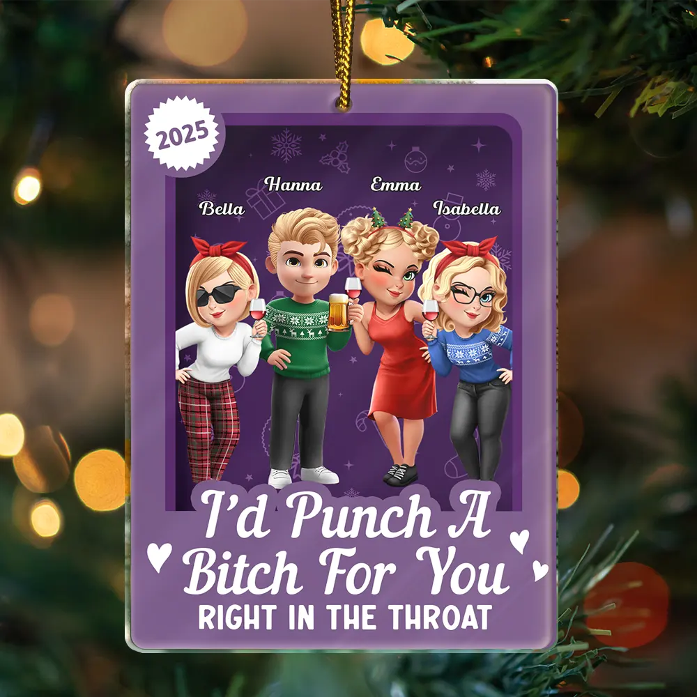 Turban Besties Right In The Throat Toy Box - Personalized Custom Shaped Acrylic Ornament - Image 3