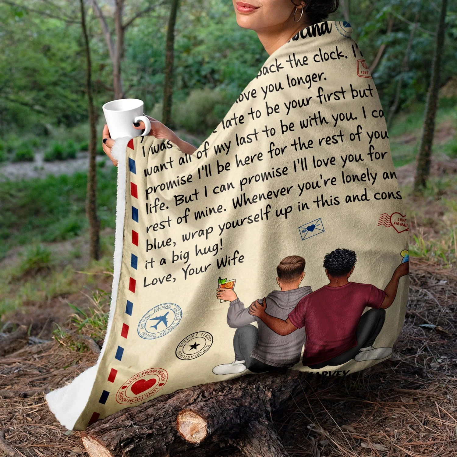 Turn Back The Clock - Gift For Couples, Husband, Wife, Family - Personalized Fleece Blanket - Image 3