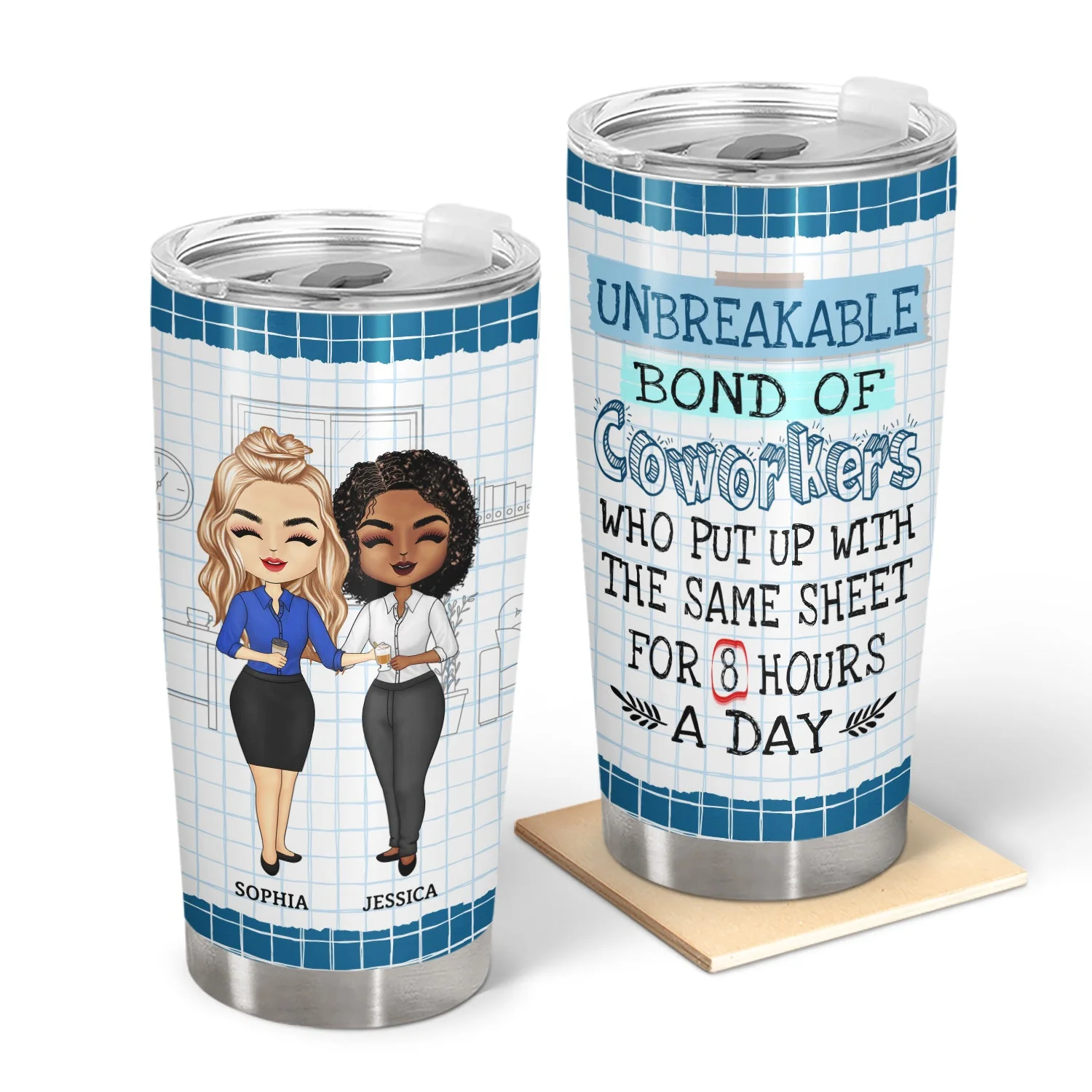 Unbreakable Bond Of Coworkers Who Put Up With - Funny, Anniversary, Goodbye, Retired, Birthday Gifts For Colleagues, Besties - Personalized Tumbler