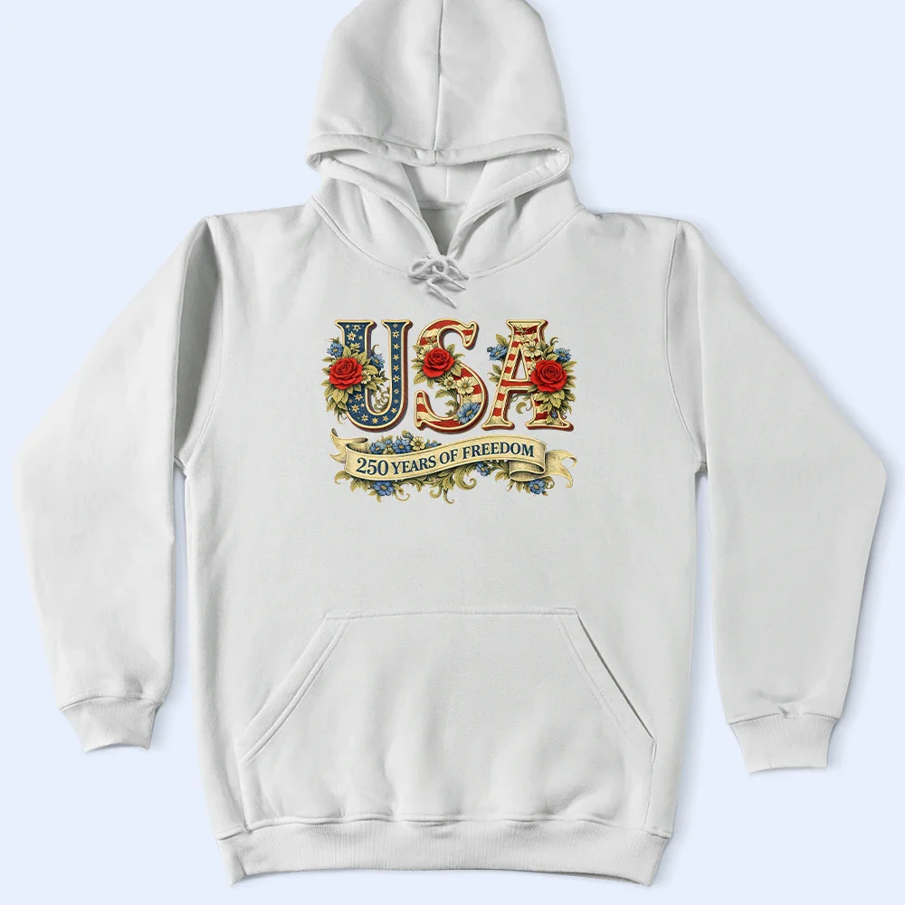 USA 250 Years Of Freedom Vintage Rose - T Shirt - Image 4