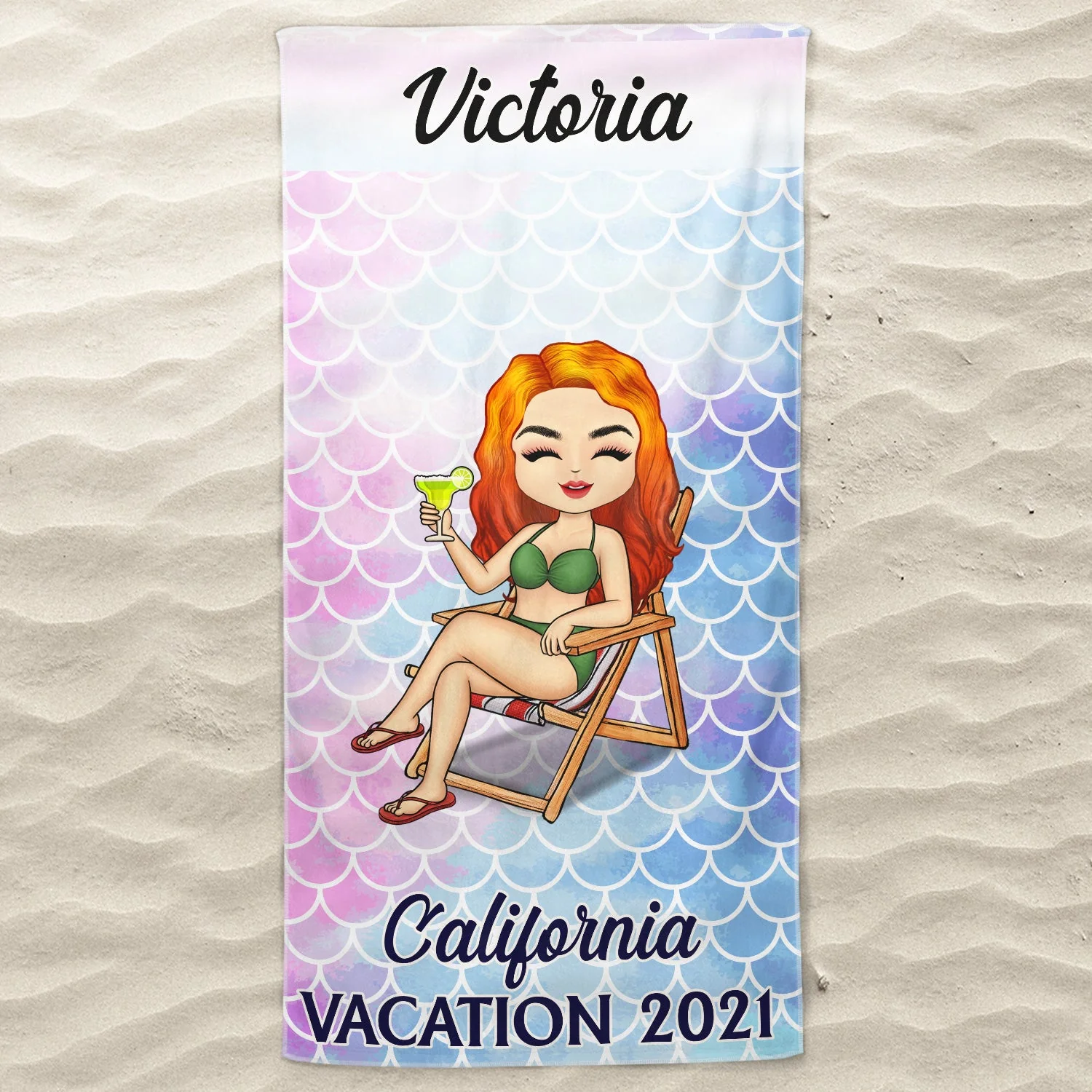 Vacation Beach Swimming Picnic Traveling - Birthday, Holiday, Funny Gift For Her, Him, Besties, Family - Personalized Custom Beach Towel - Image 3