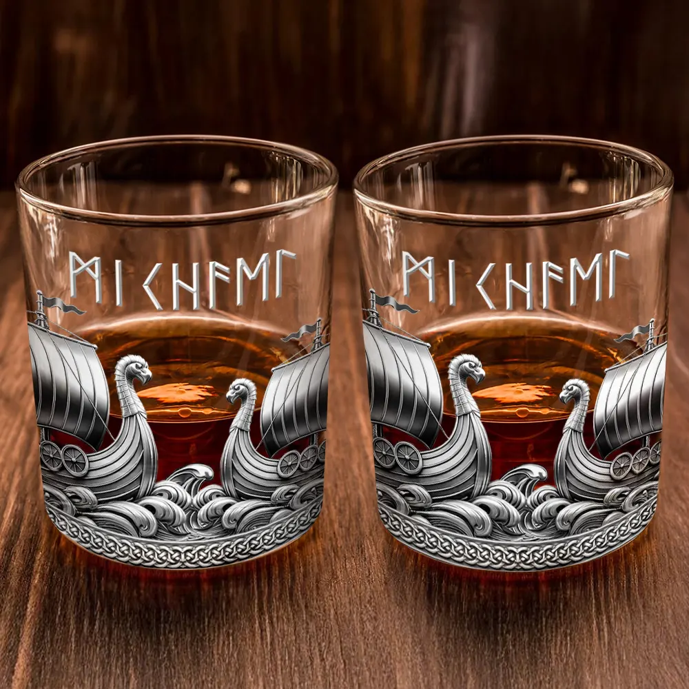 Viking A Sip Of History - Personalized Whiskey Glass - Image 2