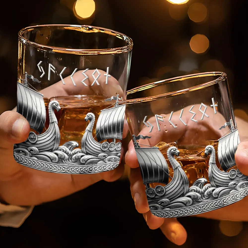 Viking A Sip Of History - Personalized Whiskey Glass - Image 3