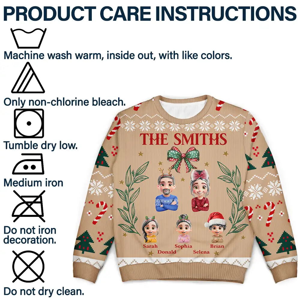 Vintage Family Christmas - Personalized Unisex Ugly Sweater - Image 6