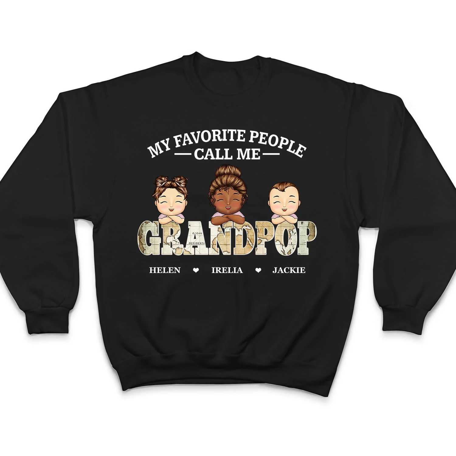 Vintage Map Title My Favorite People Call Me Papa - Birthday, Loving Gift For Dad, Father, Grandpa, Grandfather - Personalized Custom T Shirt - Image 5