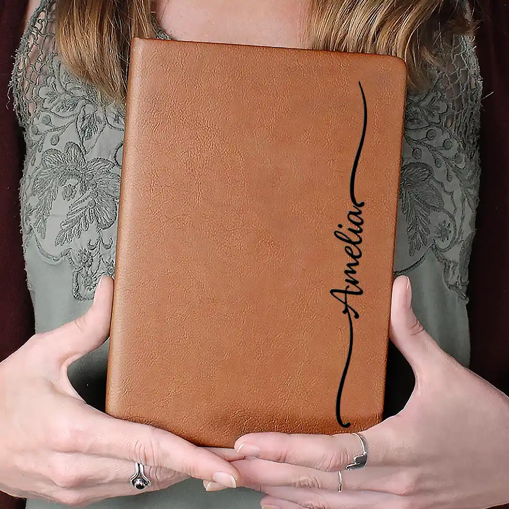 Vintage Monogram Styles - Personalized Leather Journal - Image 4