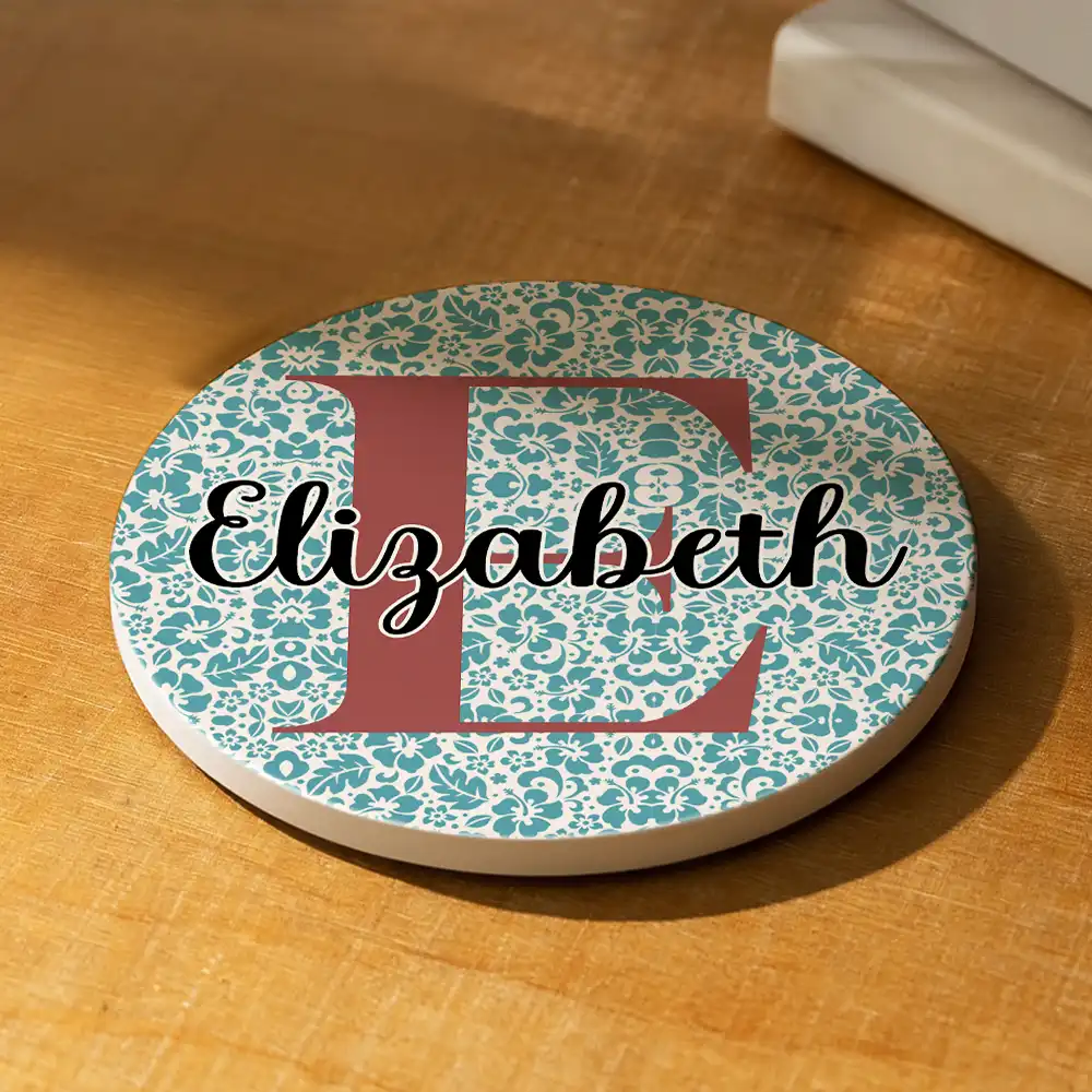 Vintage Pattern Name - Personalized Ceramic Coaster - Image 2