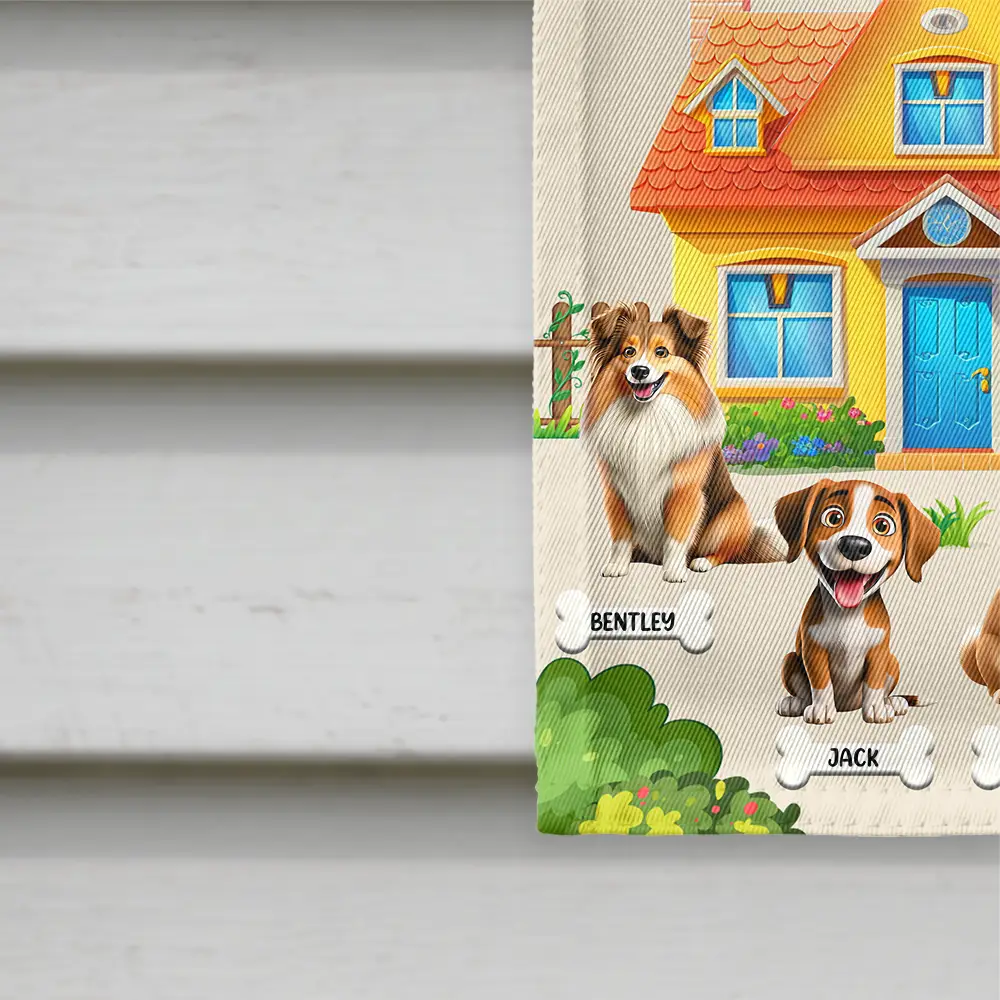 Visitor Must Be Approved By Dogs - Personalized Flag - Image 4