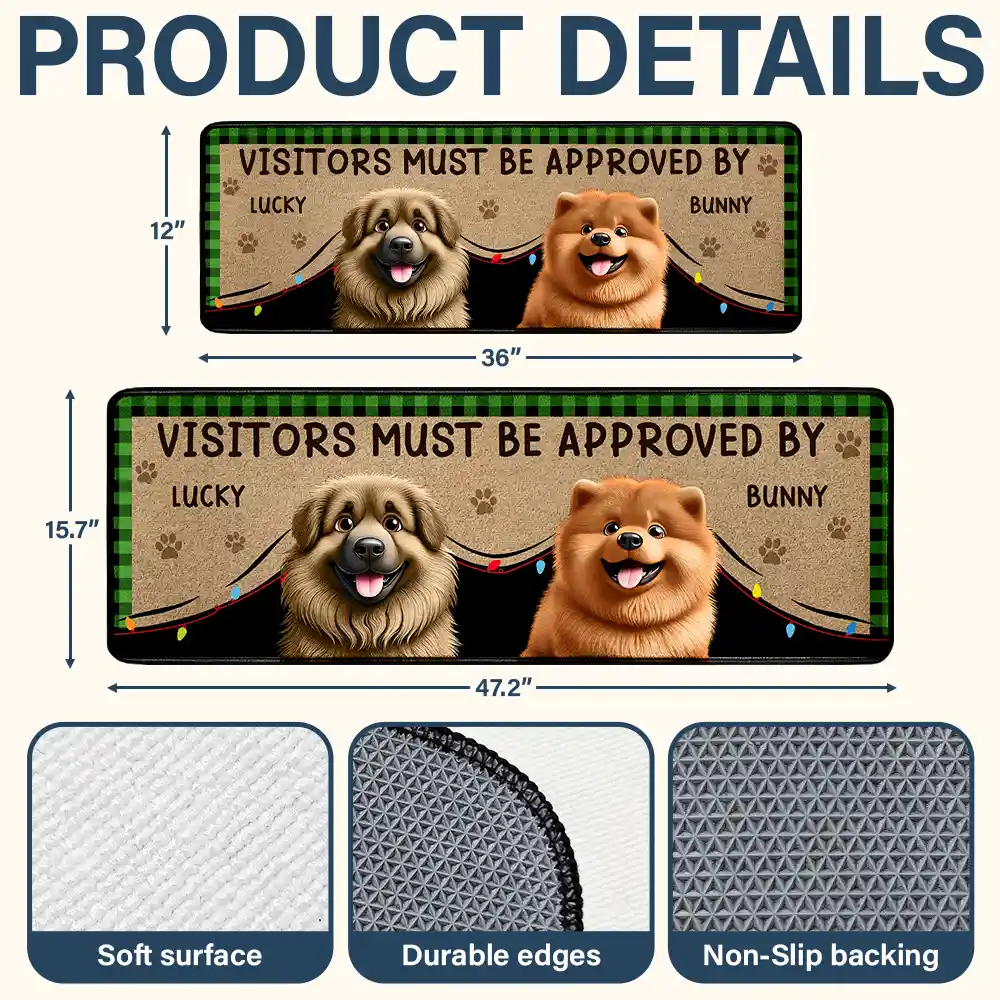 Visitors Must Be Approved By Dogs - Personalized Runner Rug - Image 4
