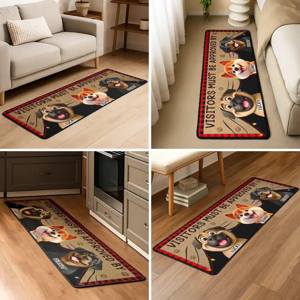 Visitors Must Be Approved By Dogs - Personalized Runner Rug - Image 5