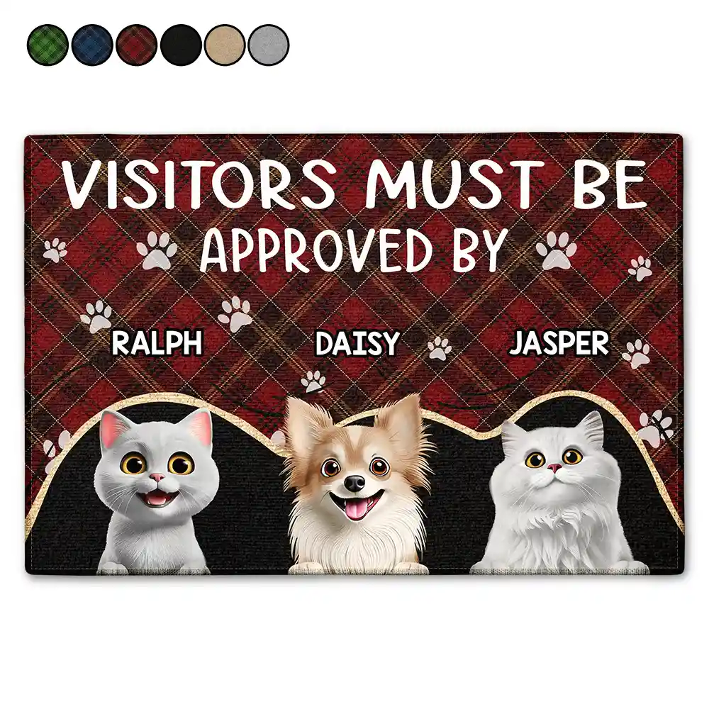 Visitors Must Be Approved By The Dogs - Personalized Doormat - Image 2