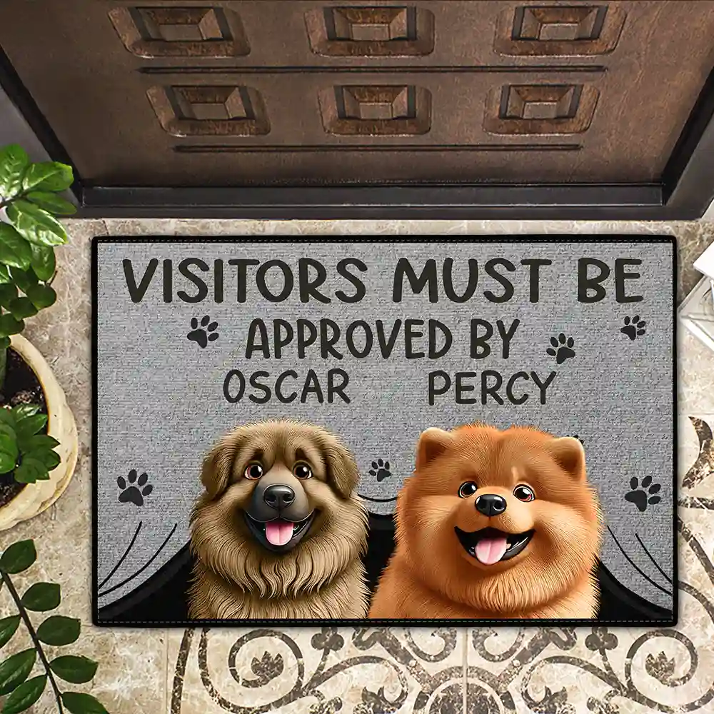 Visitors Must Be Approved By This Dog - Personalized Doormat - Image 2