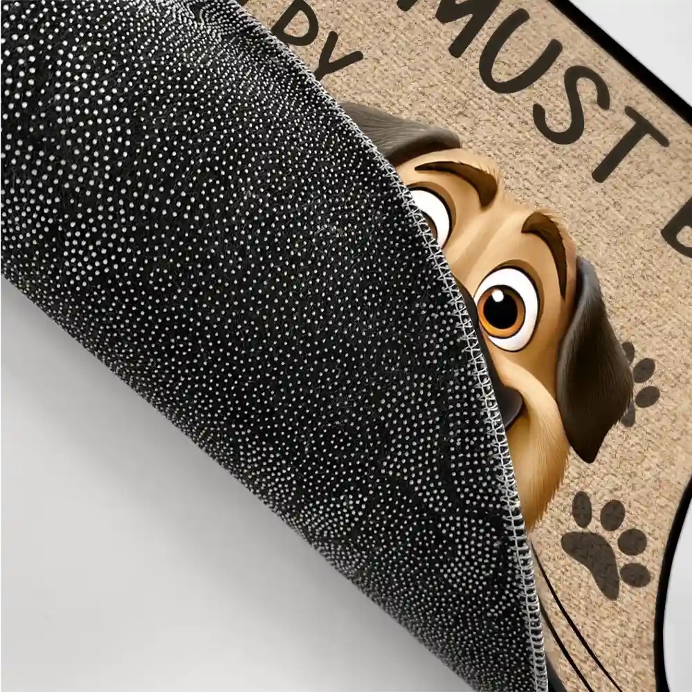 Visitors Must Be Approved By This Dog - Personalized Doormat - Image 3