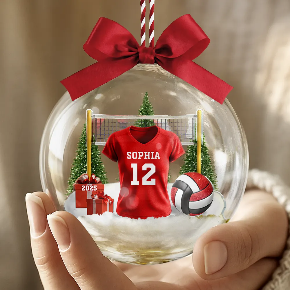 Volleyball Player Uniform - Personalized 3D Acrylic Ball Ornament - Image 5