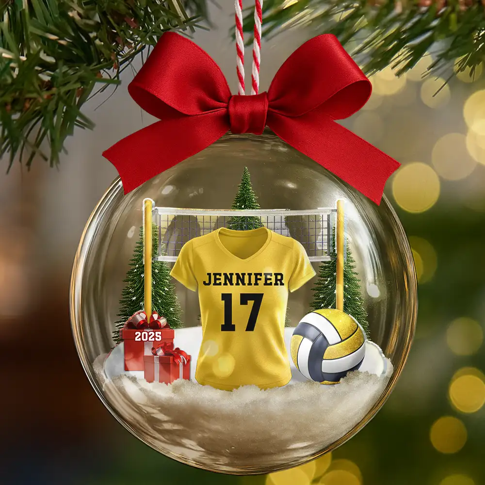 Volleyball Player Uniform - Personalized 3D Acrylic Ball Ornament - Image 7