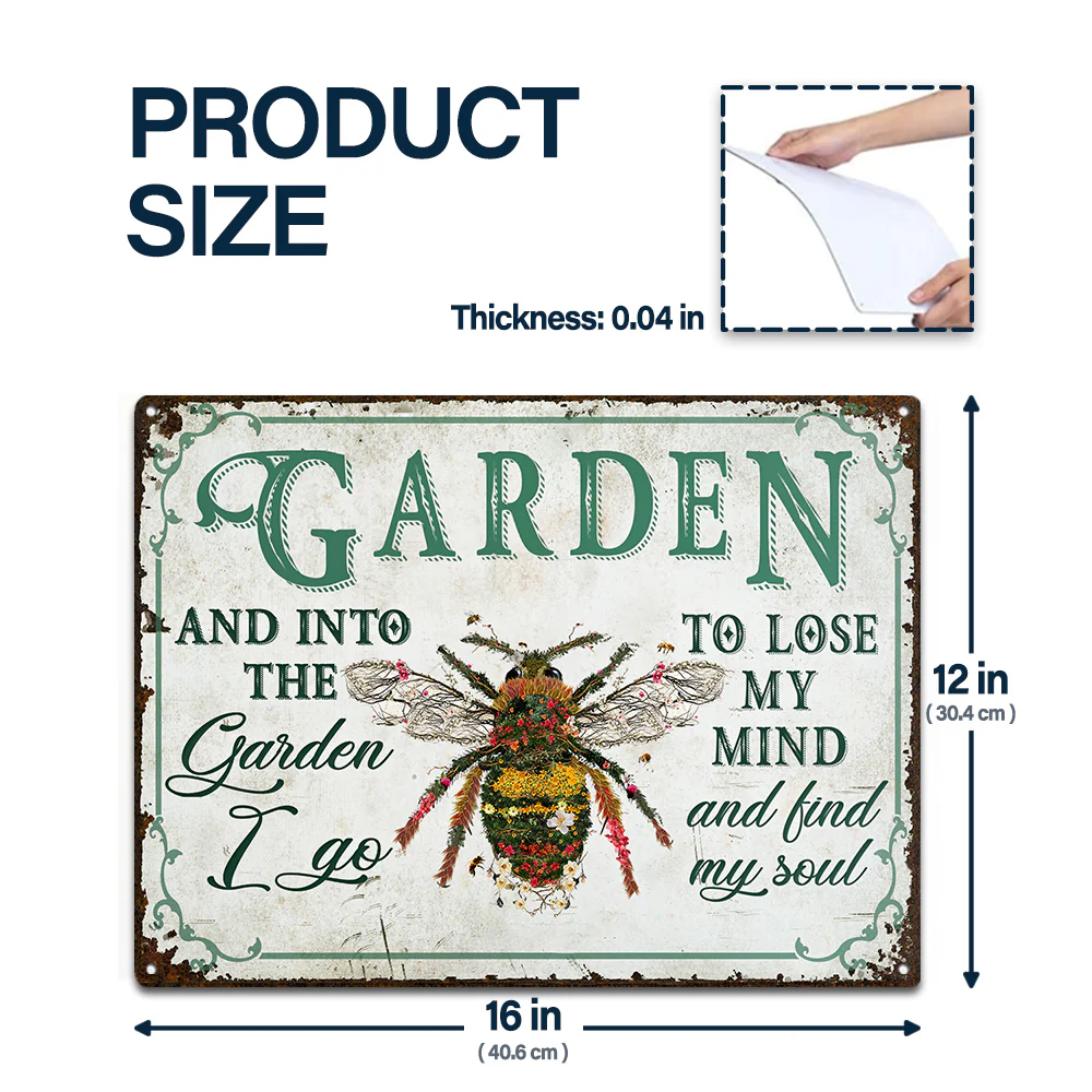 Wander Prints Gift For Gardening Lovers - Bee Rustic Metal Signs - Yard Decor, Birthday, Housewarming Gift AZCS - Image 2
