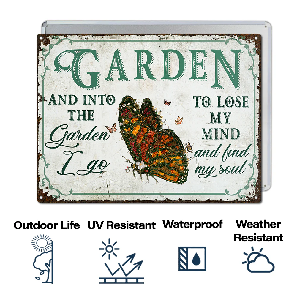 Wander Prints Gift For Gardening Lovers - Butterfly Rustic Metal Signs - Yard Decor, Birthday, Housewarming Gift AZCS - Image 4