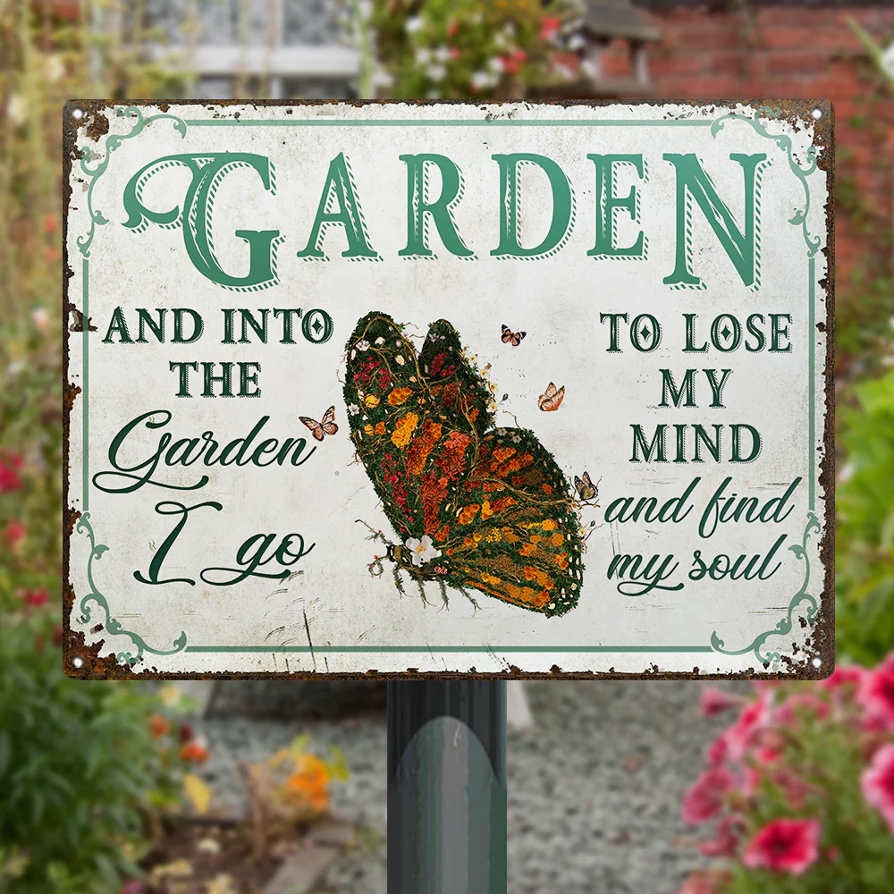 Wander Prints Gift For Gardening Lovers - Butterfly Rustic Metal Signs - Yard Decor, Birthday, Housewarming Gift AZCS - Image 7