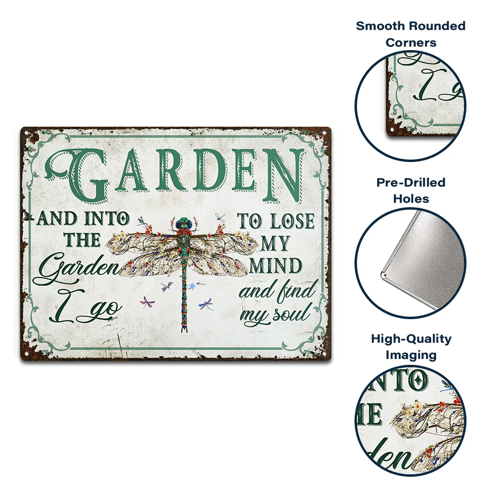Wander Prints Gift For Gardening Lovers - Dragonfly Rustic Metal Signs - Yard Decor, Birthday, Housewarming Gift AZCS - Image 3