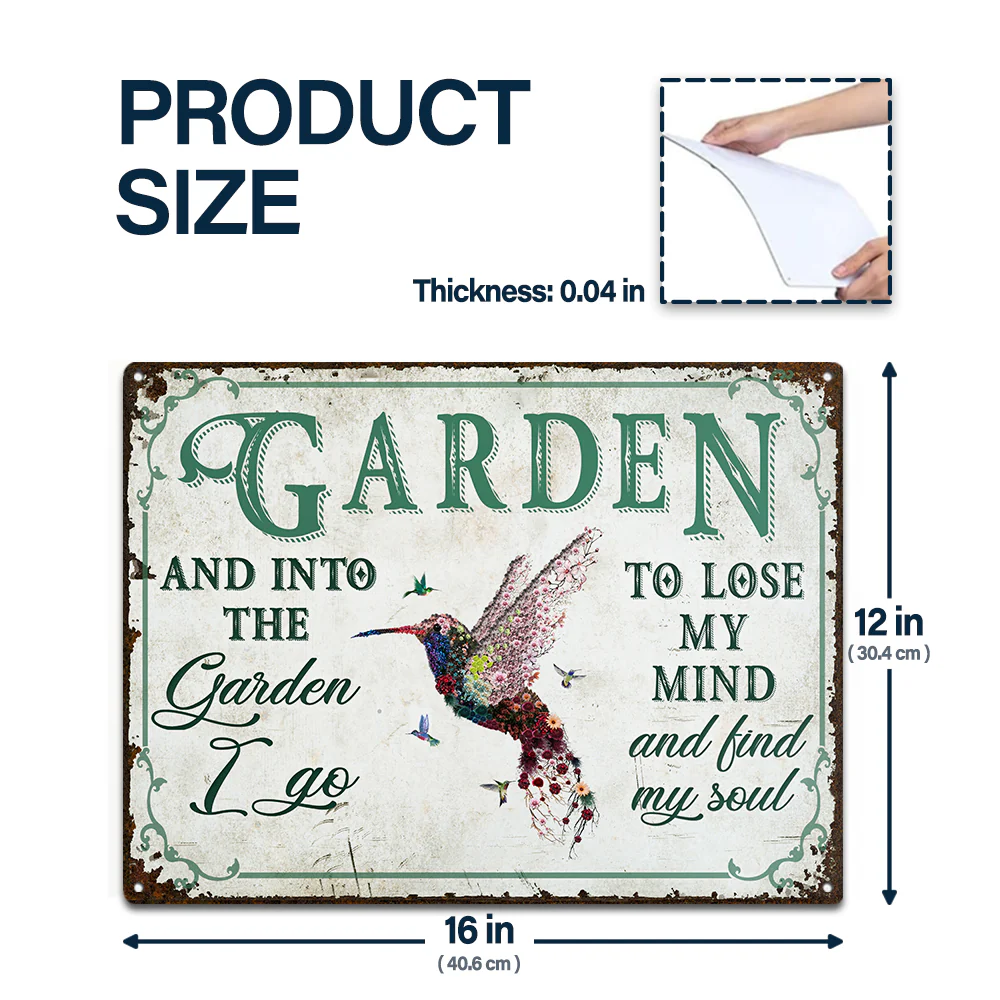 Wander Prints Gift For Gardening Lovers - Hummingbird Rustic Metal Signs - Yard Decor, Birthday, Housewarming Gift AZCS - Image 2